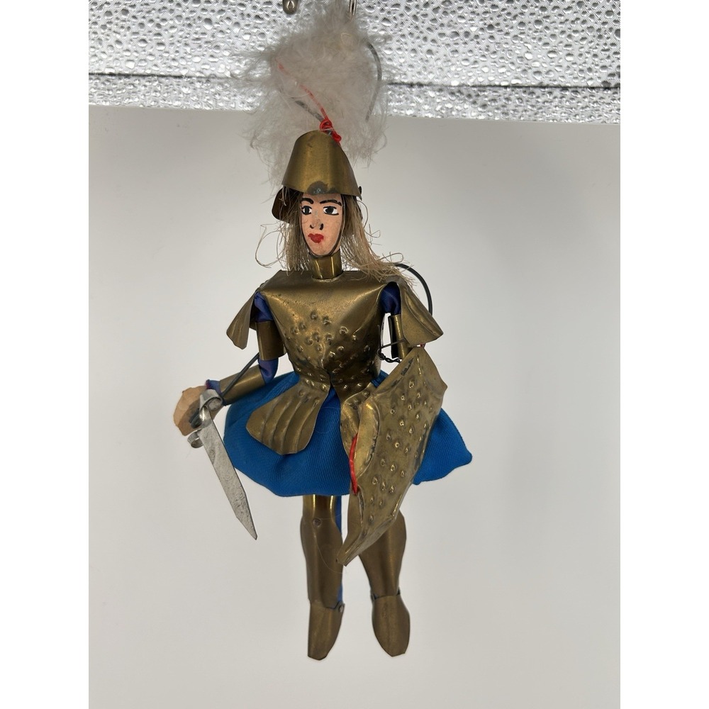 Vintage Pupo Siciliano Sicilian Puppet Marionette Knight 8.5"